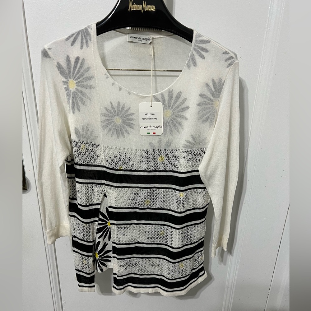 ITALY  CU  RE DI  MAGLIA NEW SWEATER  size L 83%  viscosa 17% acrylic